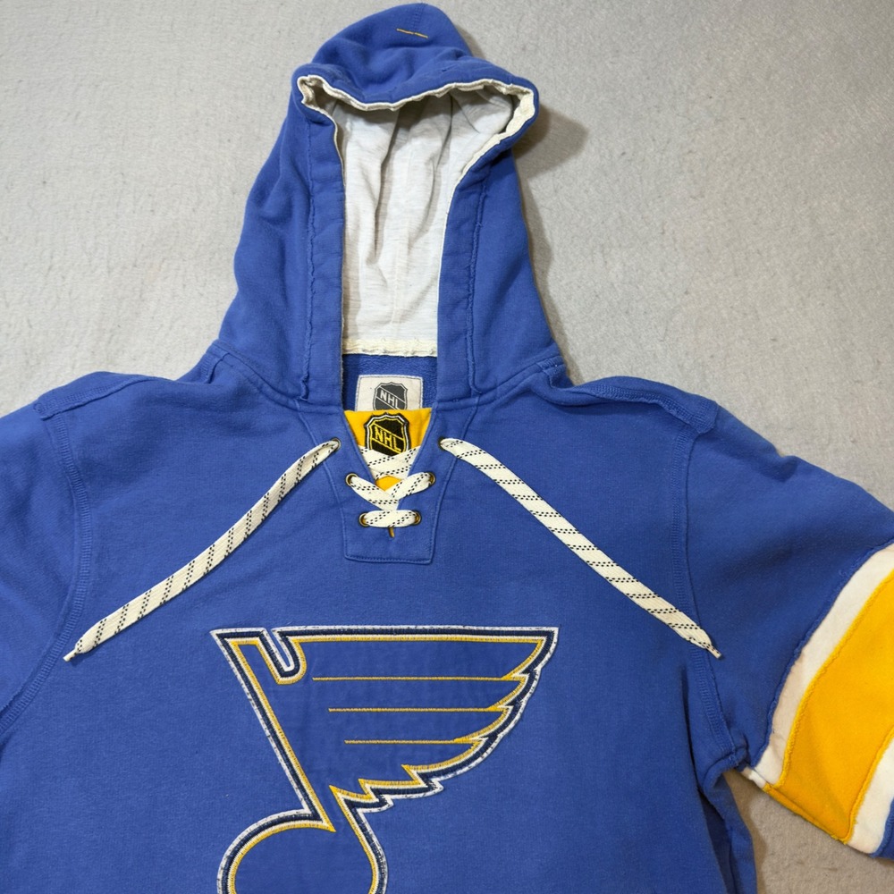 CCM St. Louis Blues Hockey Hoodie Mens Small Blue‎ Good Lace Up NHL Sweatshirt